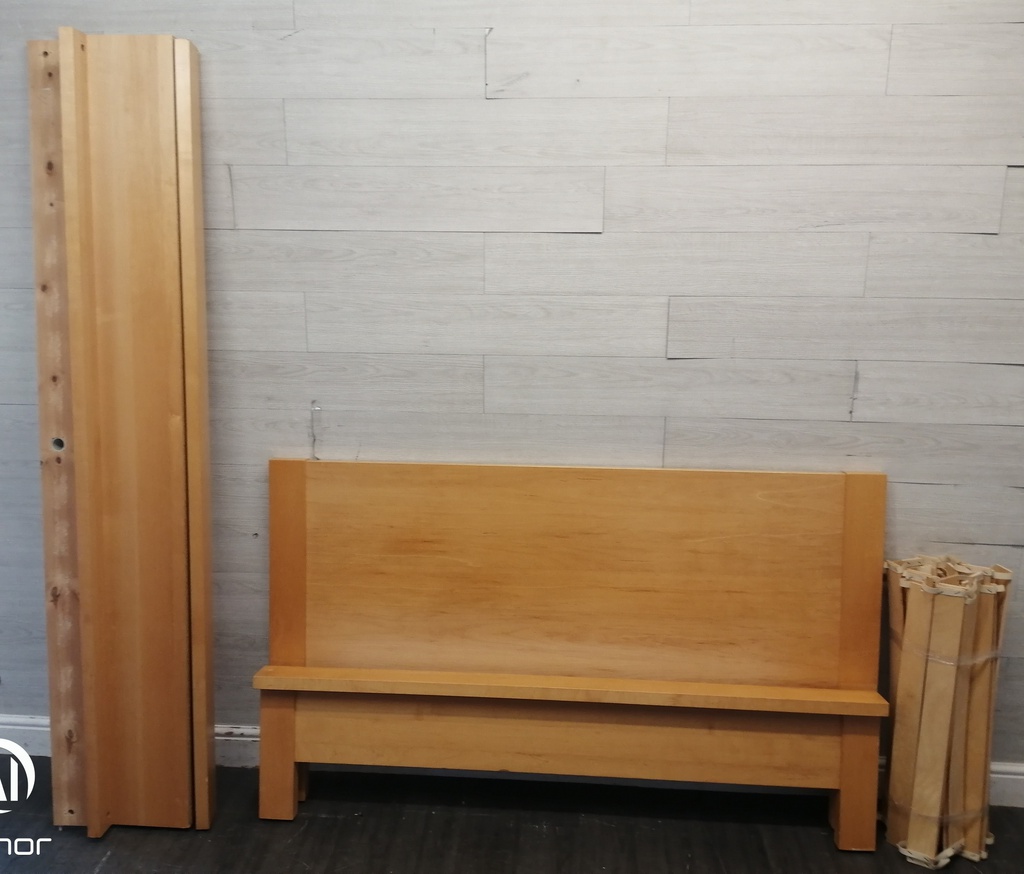 5FT BEECH STYLE  BED FRAME