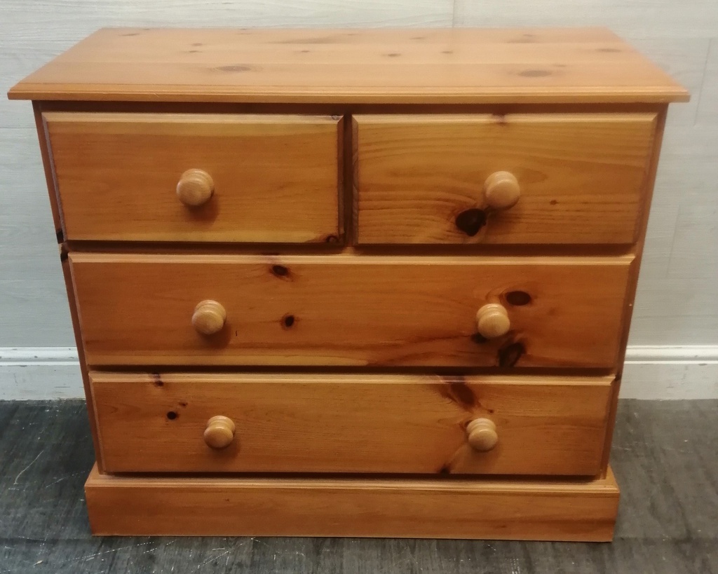 Solid pine four drawer chest