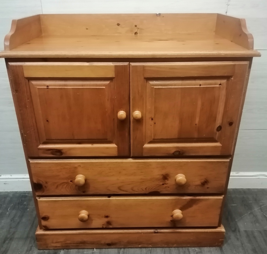 Pine Changing Top Chest with Cupboard &amp; Drawers