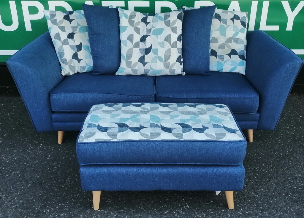 LOVELY DFS SOFA AND MATCHING FOOTSTOOL
