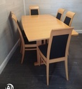 QUALITY  JOHN.E.COYLE  EXTENDING TABLE AND 6 CHAIRS