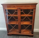 Lovely Repro Yew Glazed Display Unit / Bookcase