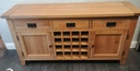 TRIPLE OAK SIDEBOARD WITH WINE RACK