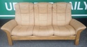 STRESSLESS TAN LEATHER THREE SEATER RECLINER SOFA
