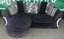Large DFS Black  Toned Three Seater CHAISE-END SOFA