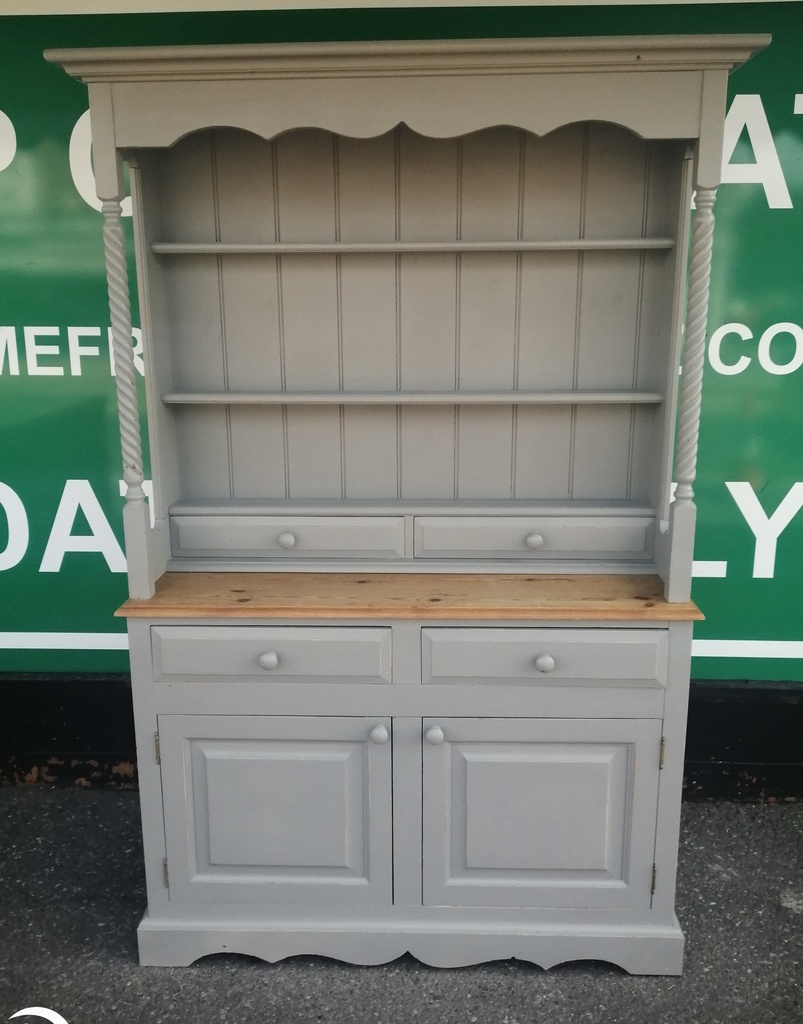 SOLID PINE SHABBY CHIC GREY PAINTED DRESSER UNIT