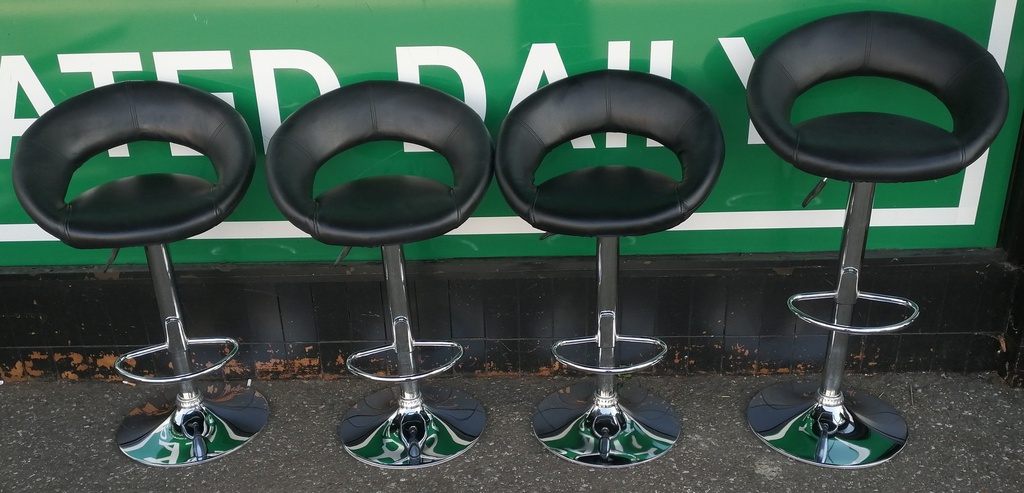 Black adjustable bar stools