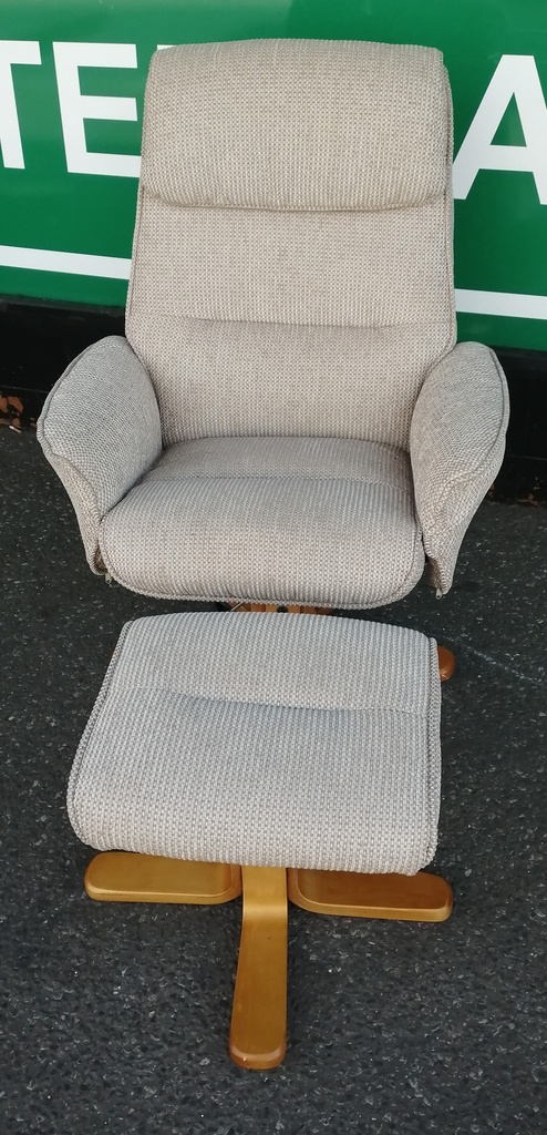 Swivel/Recliner Armchair And Stool Set