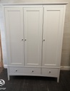 White Triple Wardrobe with Drawers
