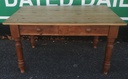 Solid pine neat 4ft 7" dining table with drawers