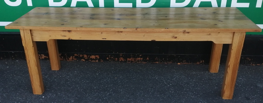 LOVELY LONG NARROW OLD PINE DINING TABLE