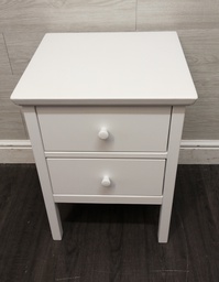 [HF16734] TWO DRAWER WHITE BEDSIDE