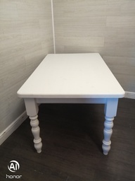 [HF17389] SOLID PINE 5FT WHITE WASHED  DINING TABLE
