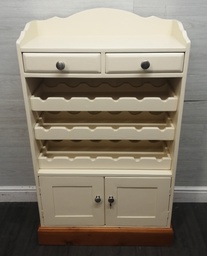 [HF17420] Shaker style cream wine rack with cupboard