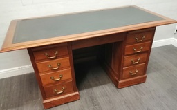 [HF17558] LOVELY VINTAGE LEATHER TOP DESK