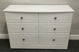 [HF18108] ALSTONS White Six Drawer Chest