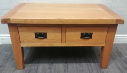 [HF18117] Oak Coffee Table With Two long  Drawers