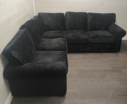 [HF18146] Black Toned Corner Sofa