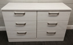 [HF18563] WHITE/GREY SIX DRAWER MERCHANT STYLE CHEST