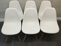 [HF18822] SET OF 6 WHITE EAMES STYLE CHAIR