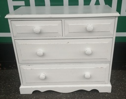 [HF18991] lovely shabby chic solid pine chest of four drawers