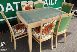 [HF19002] LOVELY EXTENDING TABLE AND 6 CHAIRS