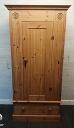 [HF19014] SINGLE DOOR SOLID PINE WARDROBE WITH DRAWER