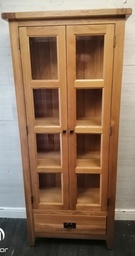 [HF19062] Quality Oak Glazed Display Unit /Bookcase