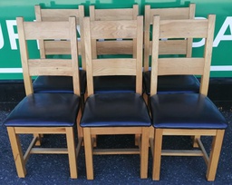 [HF19066] Quality set 6 x Oak Slat Back Dining Chairs