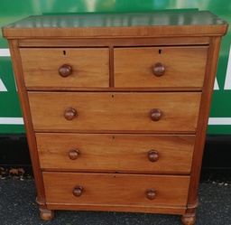 [HF19099] Large old antique chest of 5 drawers