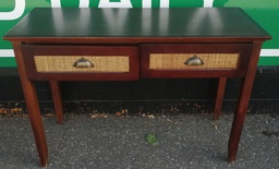 [HF19108] Two drawer dark  wood console / Desk table