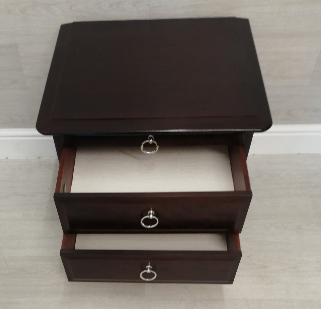 stag bedside table with tea tray