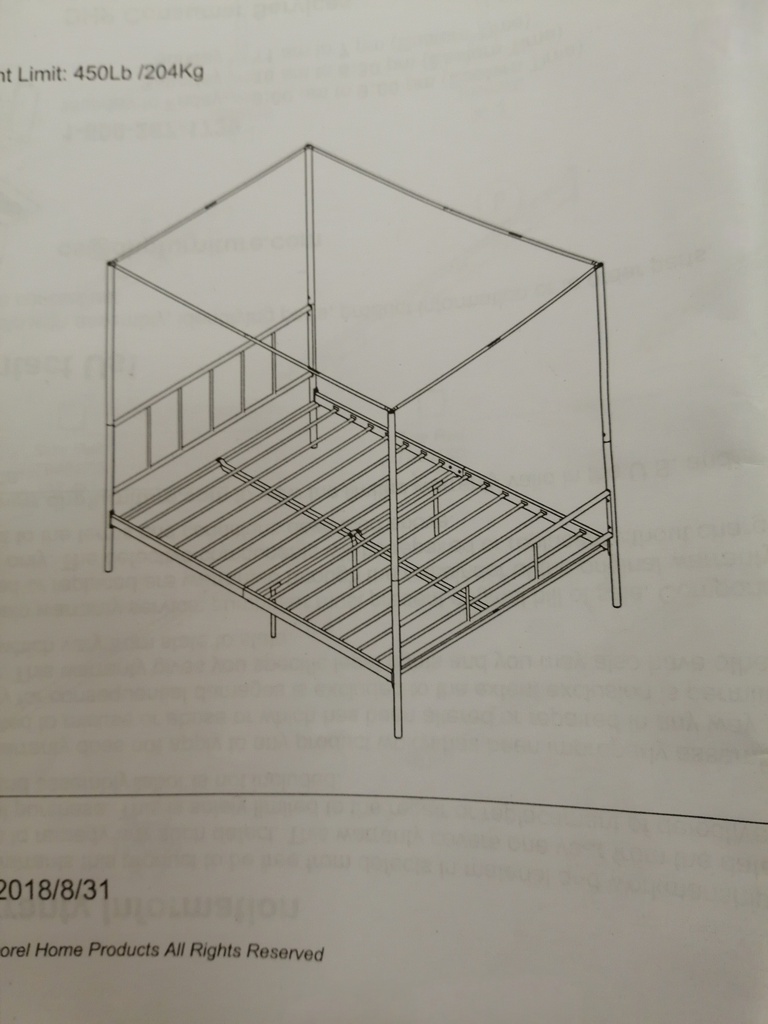 4FT6" white  FOUR-POSTER  canopy BED FRAME