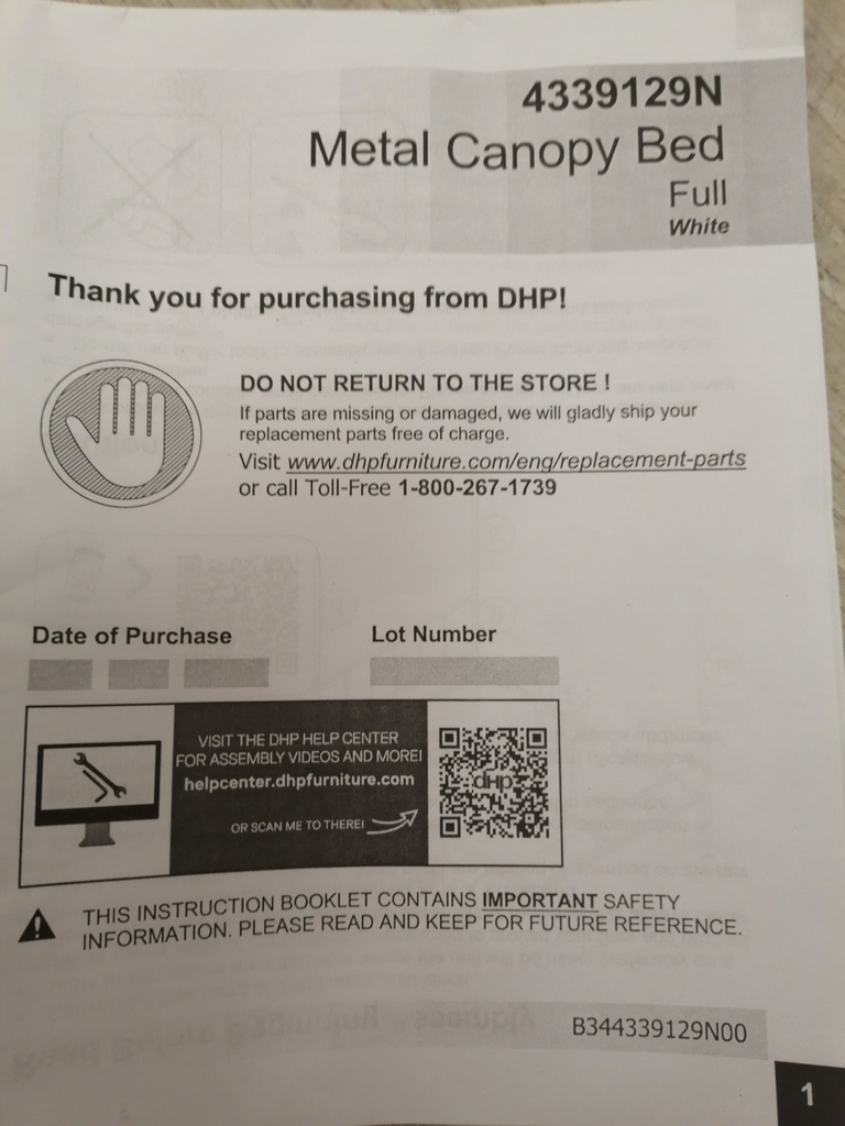 4FT6" white  FOUR-POSTER  canopy BED FRAME