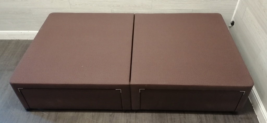 3ft6" brown toned Two Drawer Divan Base