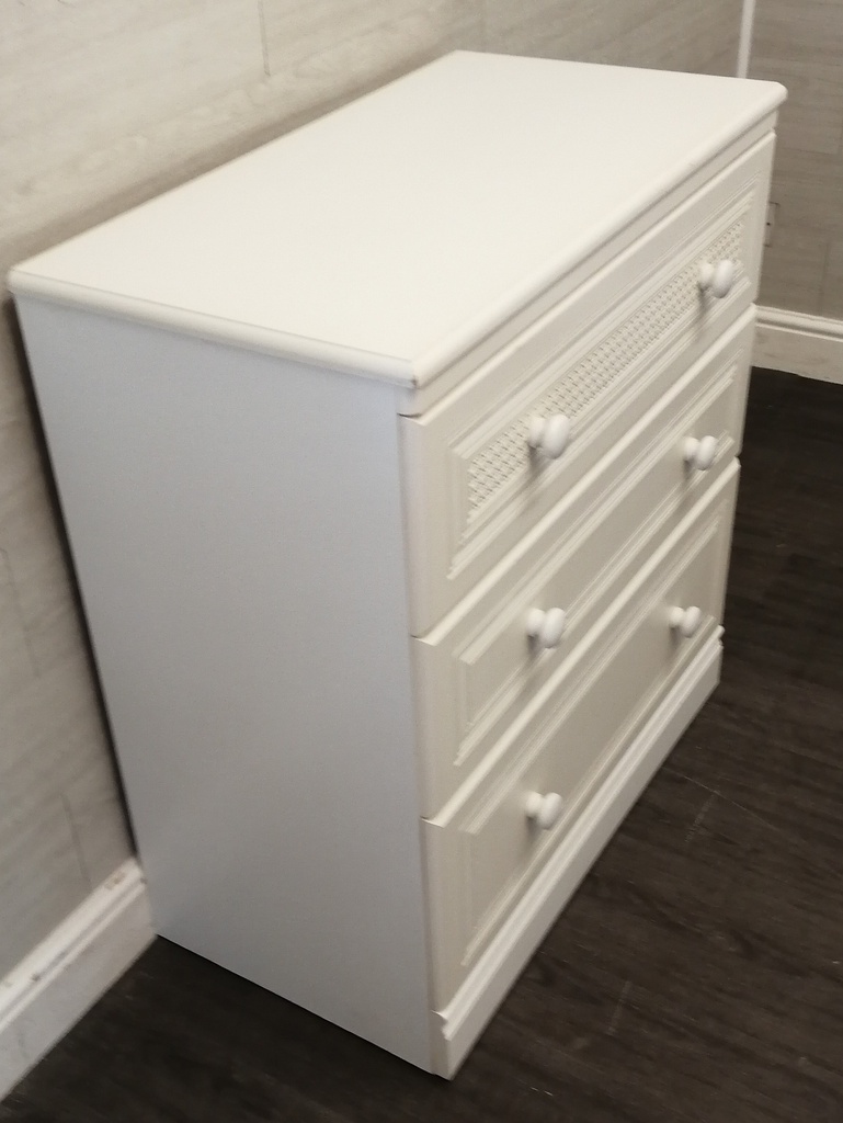 ALSTONS White three Drawer Chest