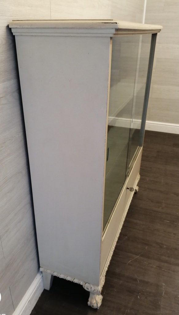 Glazed front sliding door painted bookcase