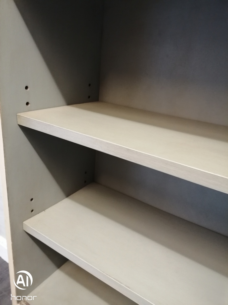 Glazed front sliding door painted bookcase