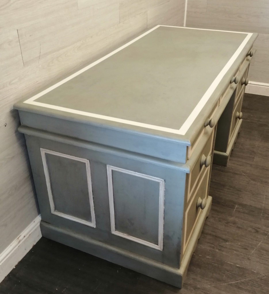 STUNNING PINE PAINTED PEDESTAL DESK