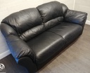 black leather two seater sofa