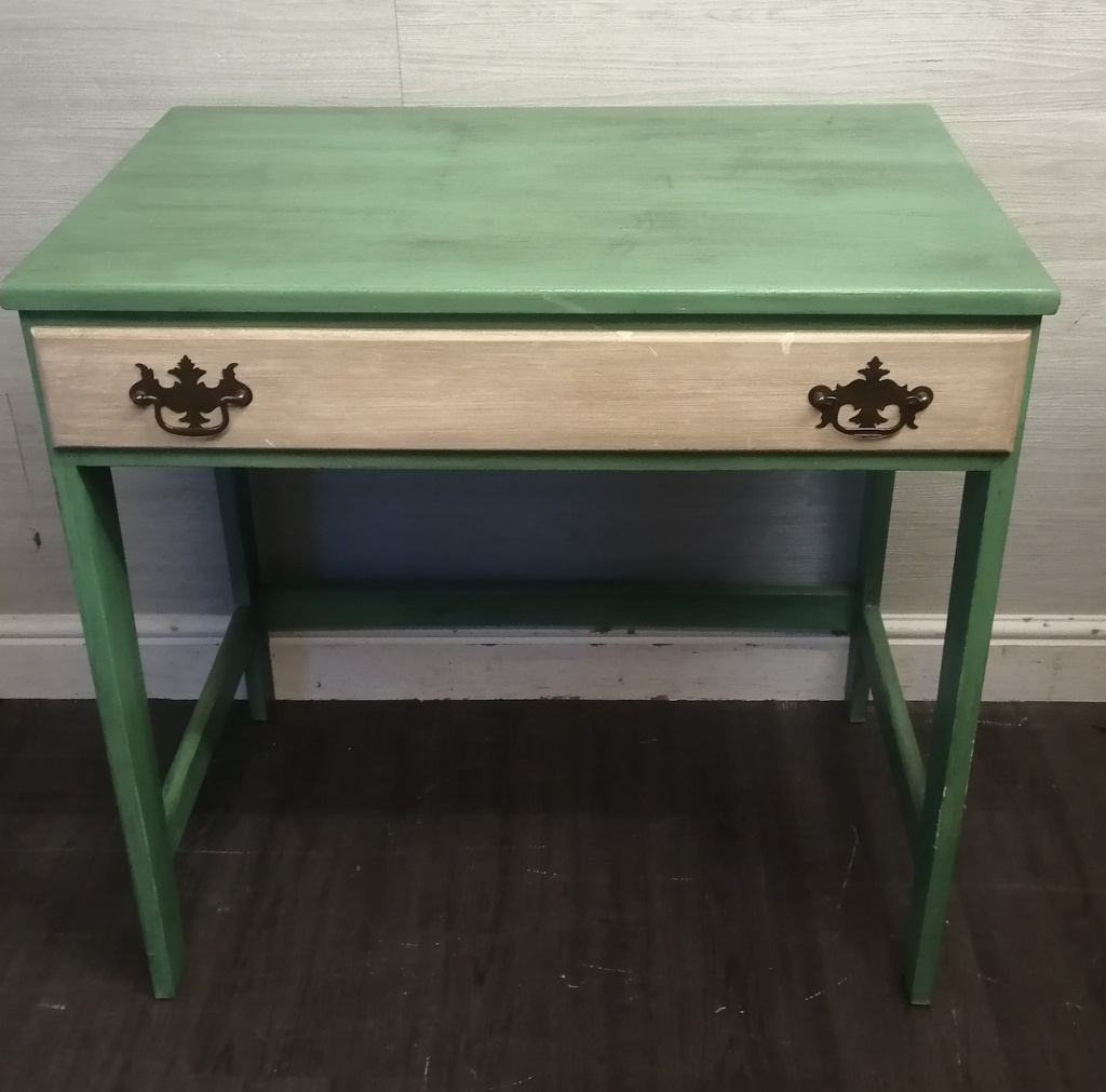 CREAM &amp; GREEN PAINTED DRESSING DESK