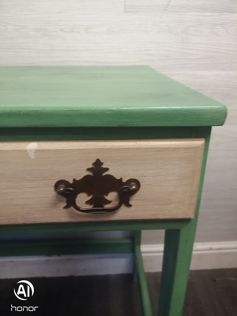 CREAM &amp; GREEN PAINTED DRESSING DESK