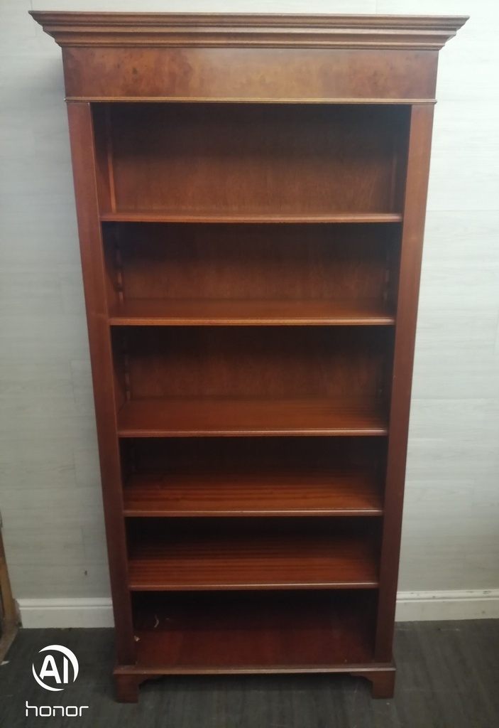 MAHOGANY REPRO DARK WOOD BOOKCASE