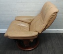 STRESSLESS DARK CREAM LEATHER RECLINER ARMCHAIR
