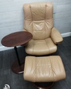 STRESSLESS DARK CREAM LEATHER RECLINER ARMCHAIR