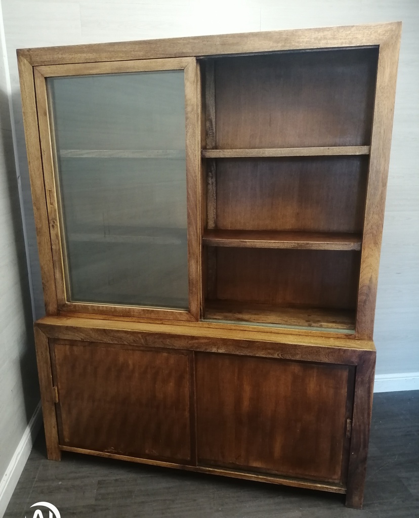 Sliding door glazed display unit