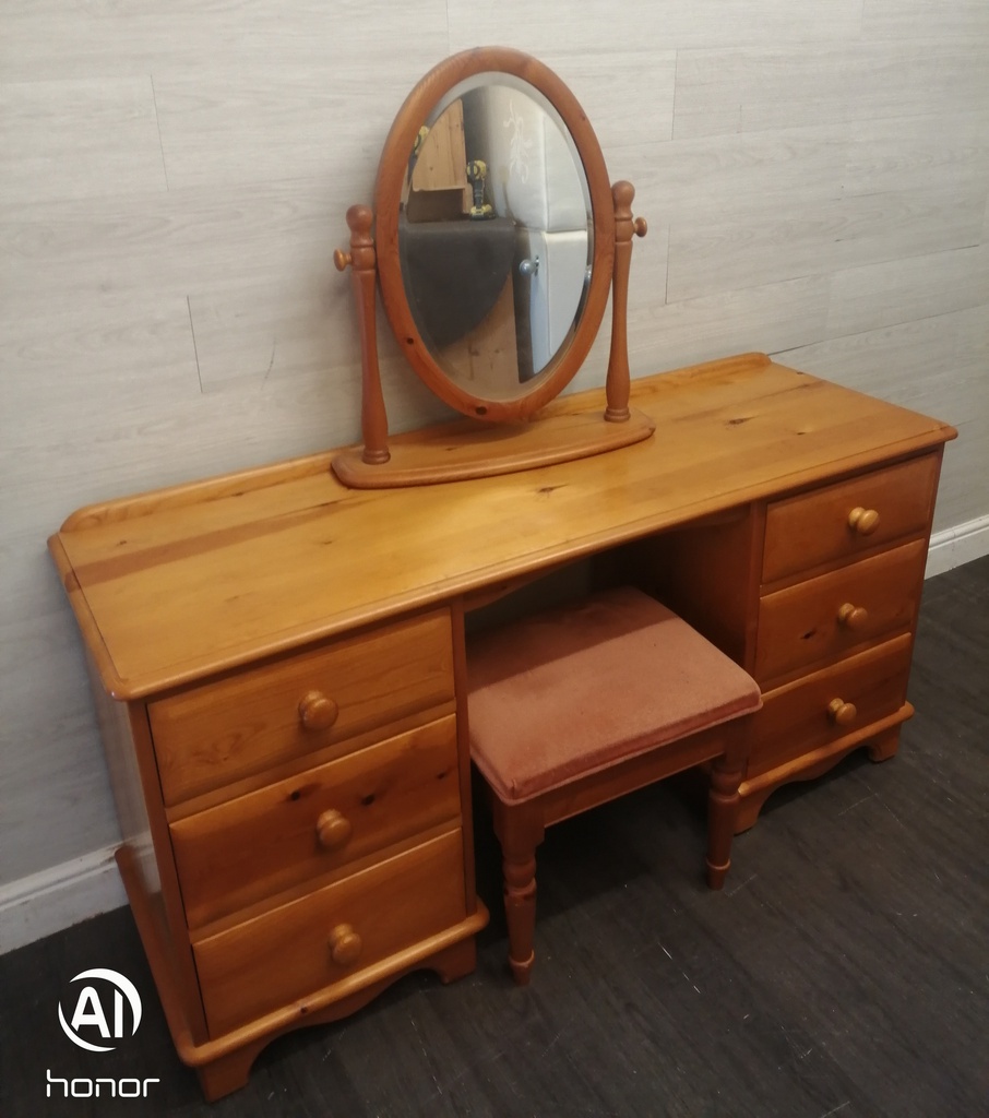 Solid pine dressing table set