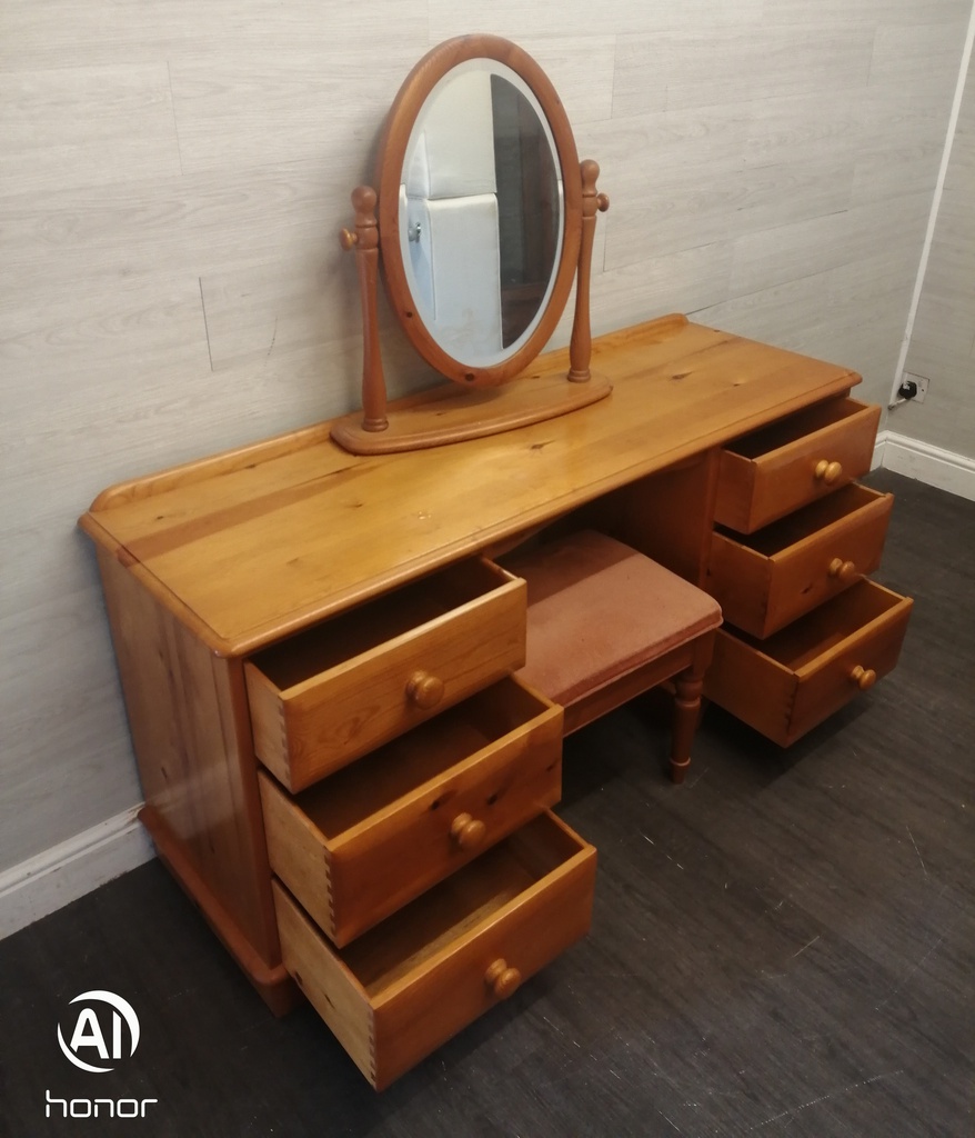 Solid pine dressing table set