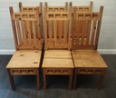 Lovely rustic pine table and six chairs
