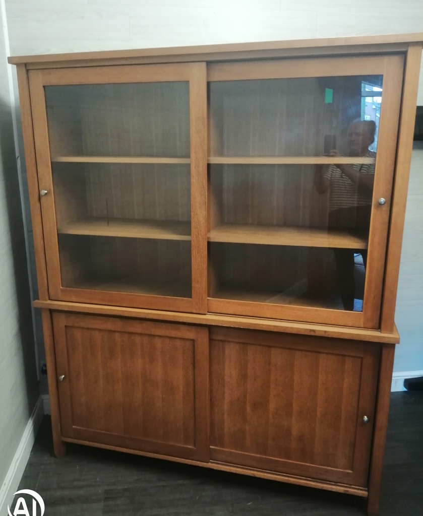 Sliding door glazed display unit